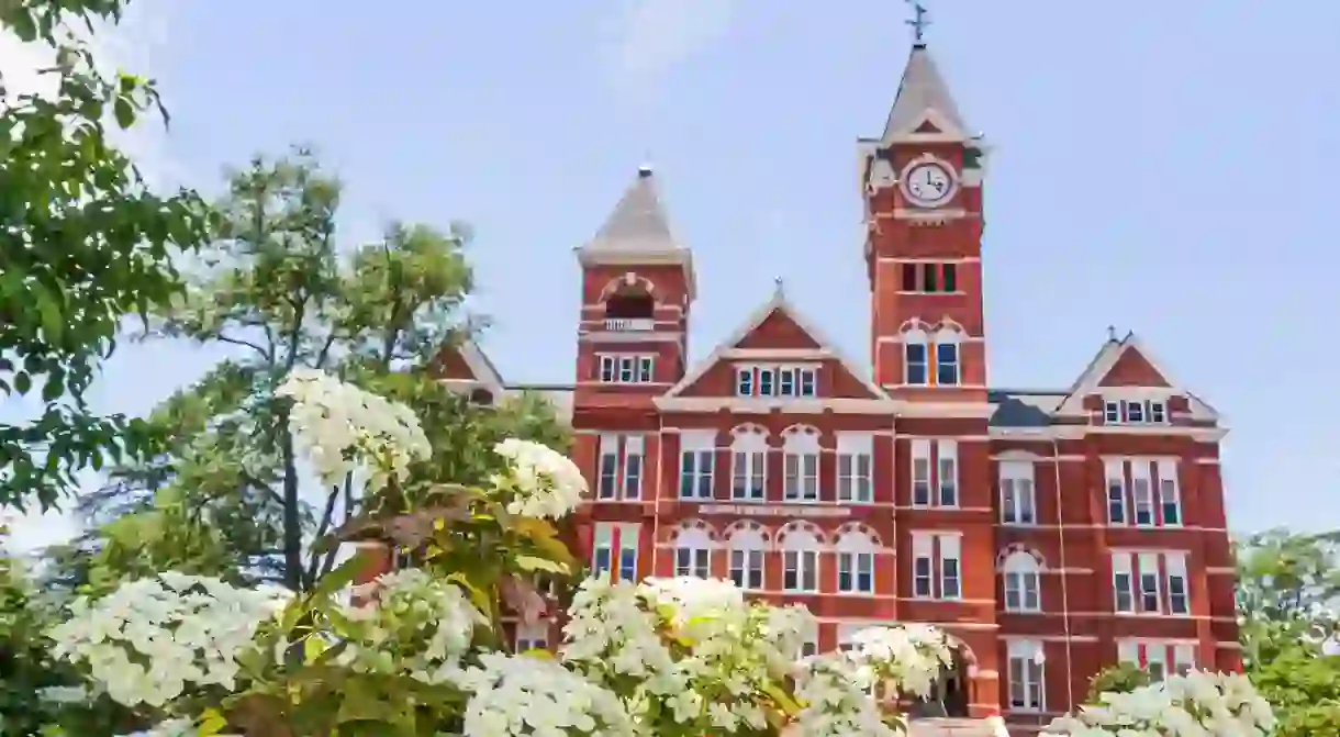 Auburn Alabama,Auburn University,Samford Hall Clock Tower administration building campus 1888