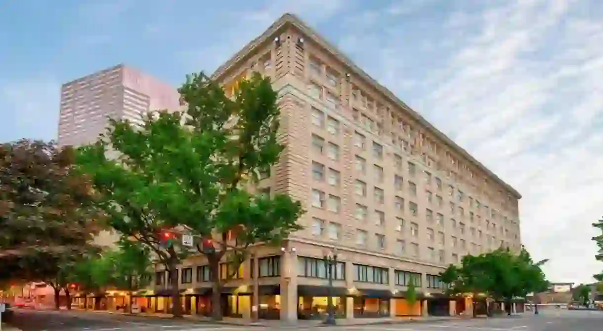 Embassy Suites by Hilton Portland Downtown is set in a 1912 building that has previously hosted Amelia Earhart, Elvis Presley and Theodore Roosevelt