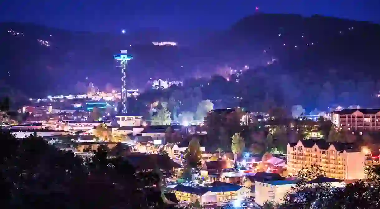 Gatlinburgs Space Needle offers panoramic views of the Great Smoky Mountains