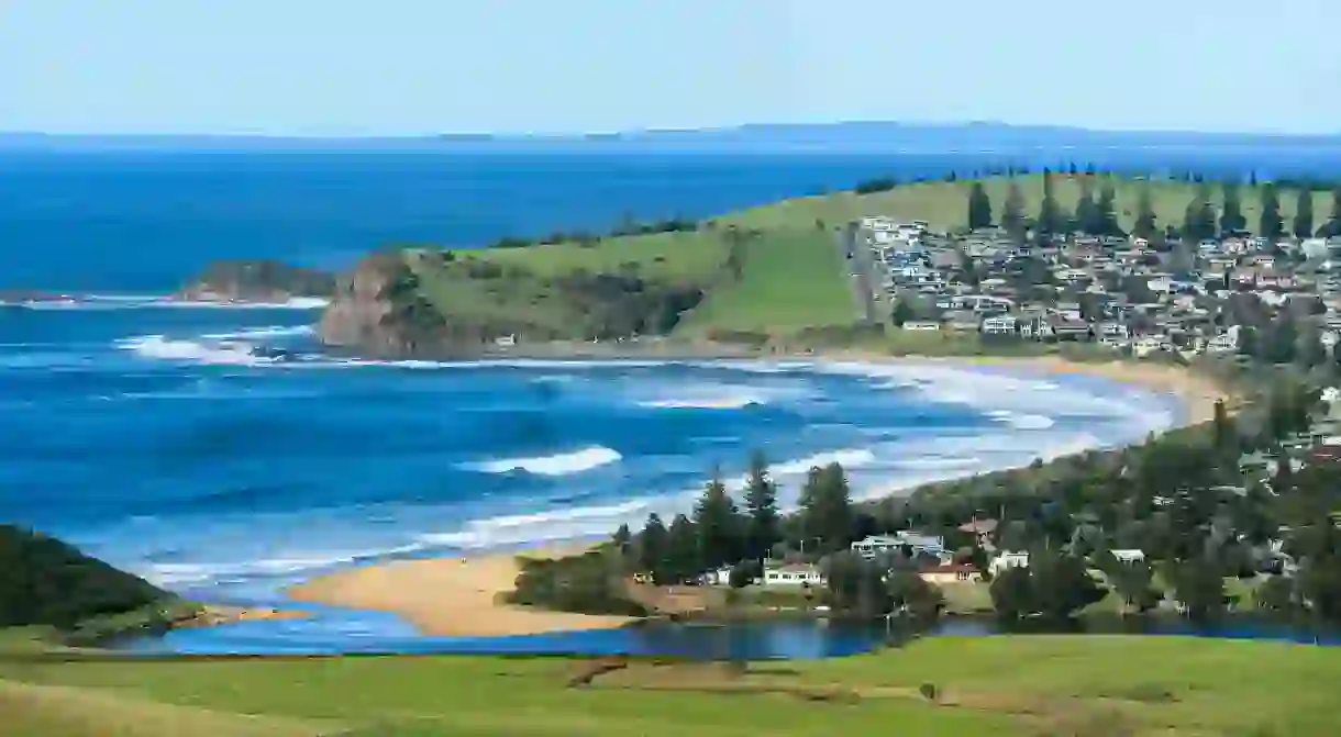 View of Werri Beach, Gerringong, taken from the Mount Pleasant Lookout, Illawarra Coast, New South Wales, Australia