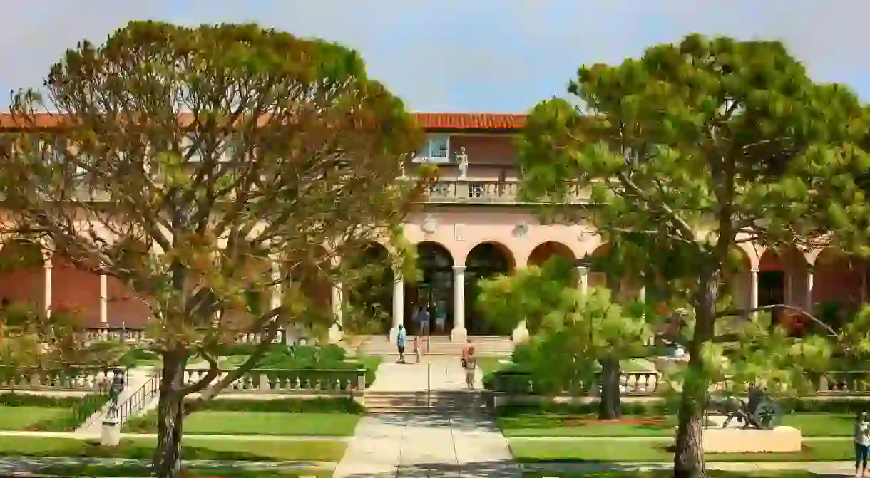 The Courtyard italian style gardens at the Ringling Museum in Sarasota, FL, USA