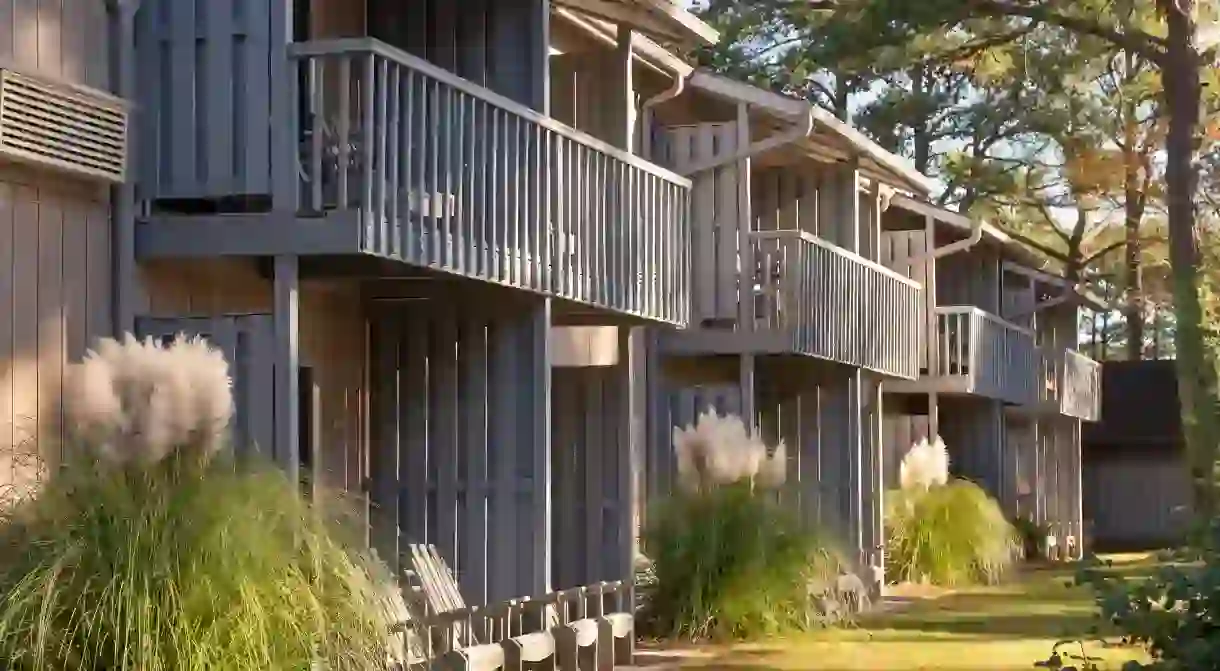 The balconies at the Refuge Inn are ideal for observing the wild Chincoteague ponies