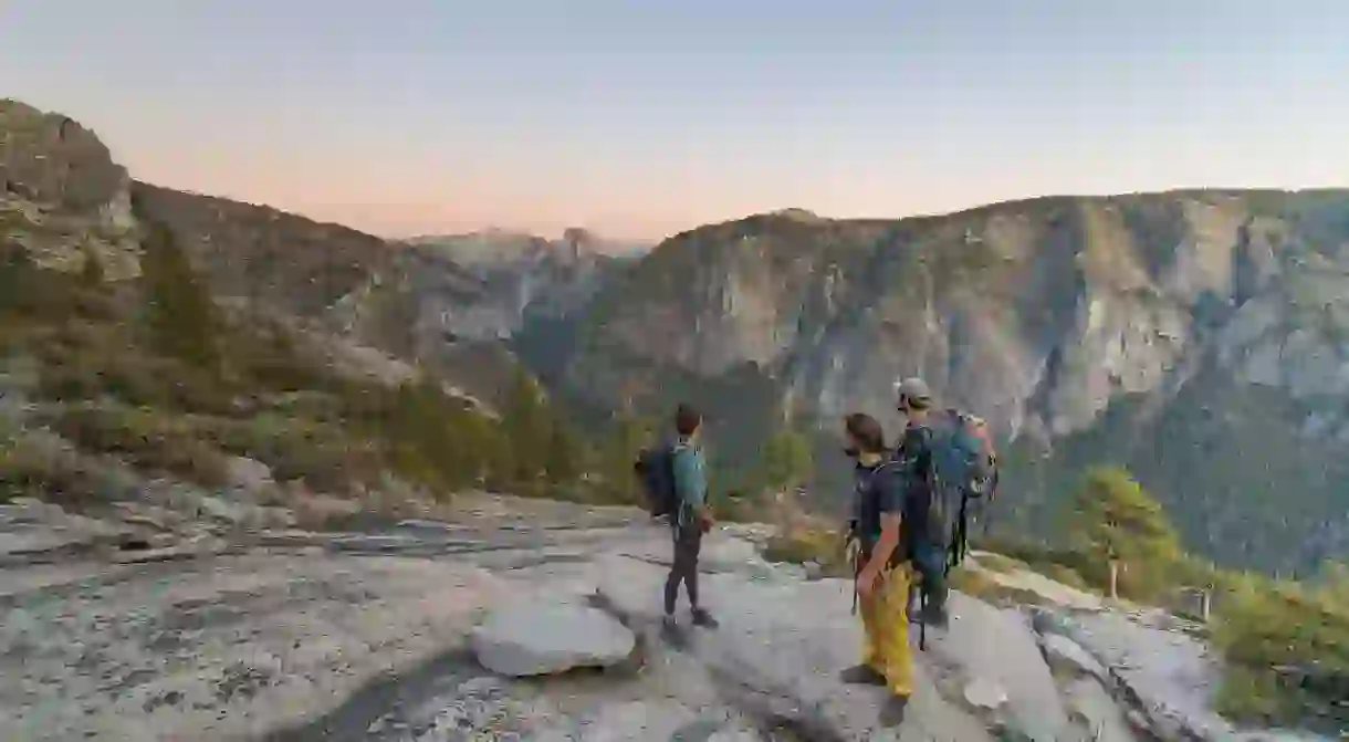 The peak of El Capitan offers excellent sunset views in Yosemite