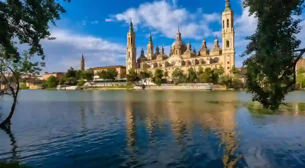 Cathedral-Basilica of Our Lady of the Pillar aka Basilica de Nuestra Senora del Pilar in Zaragoza, Spain