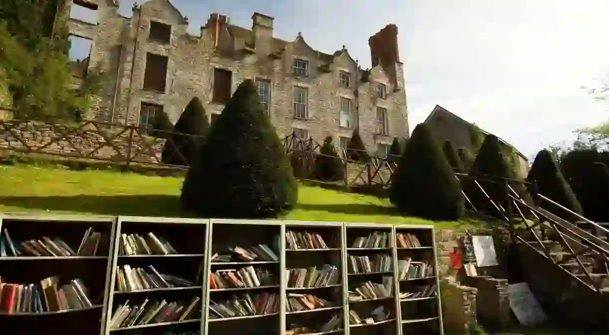 Hay Castle outdoor bookshop in Hay on Wye