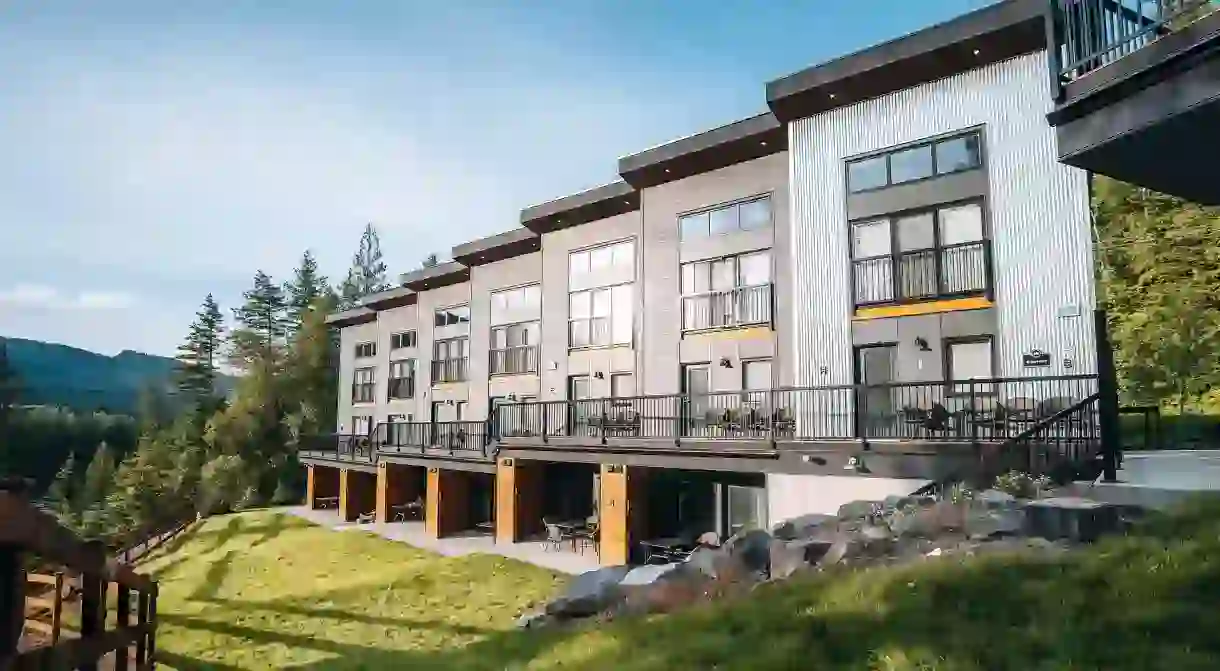 The mountain-view apartments at Basecamp Resorts Revelstoke are a perfect mix of luxe and rustic