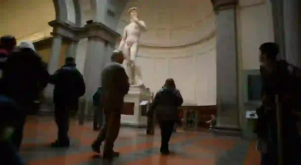 Florence Tuscany Italy The city of the Renaissance Photo shows David by Michelangelo in the Gallery of the Academy the Academia