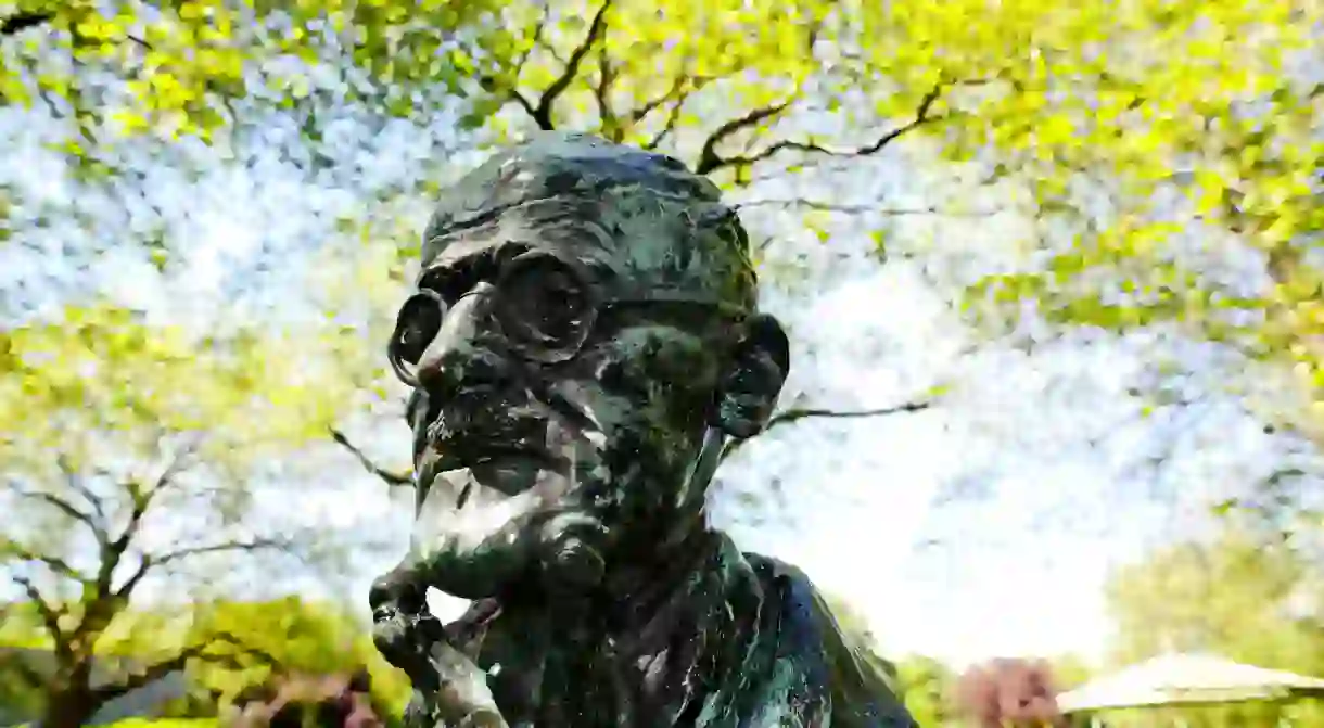 Statue of James Joyce in St Stephens Green park, Dublin