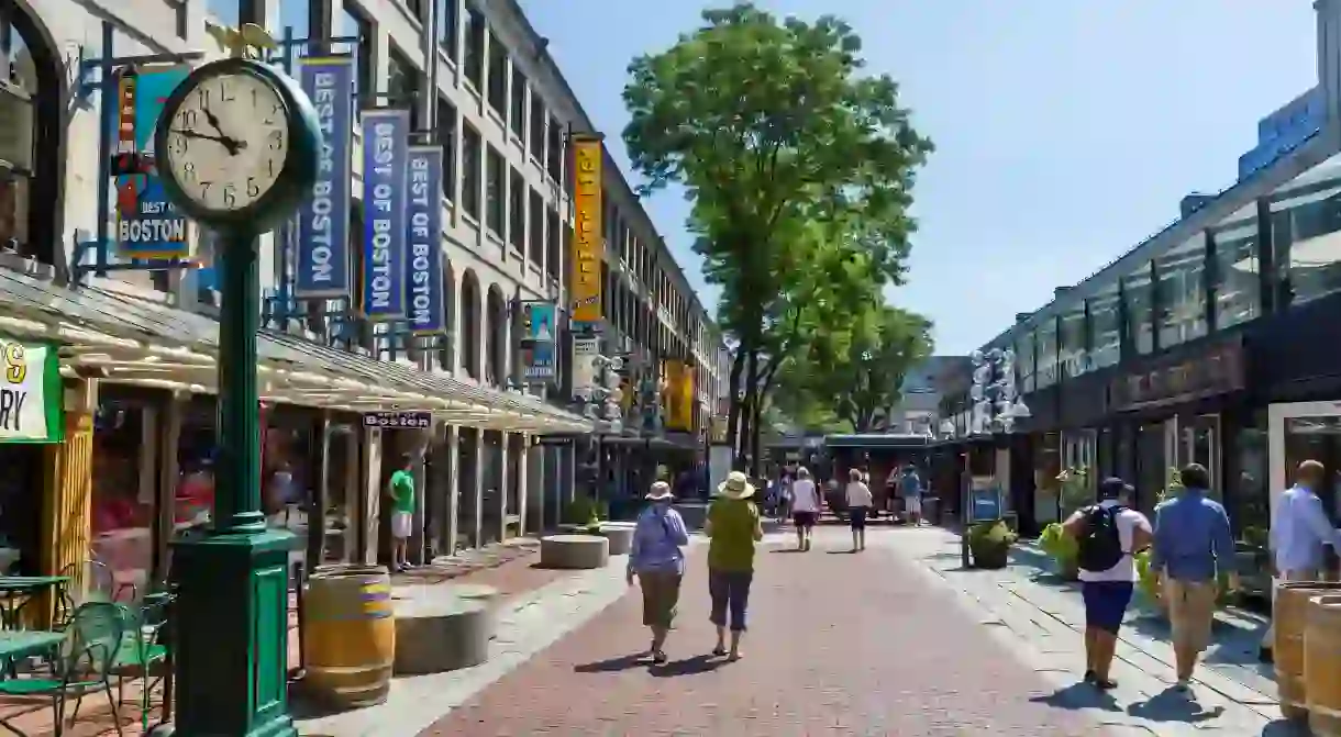 Quincy market in historic downtown Boston, Massachusetts, USA