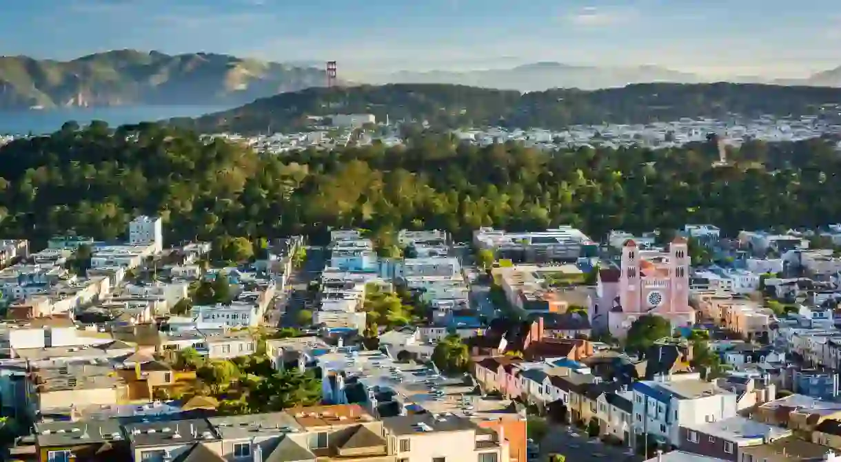 Grand View Park holds a spectacular panorama of the Sunset District in San Francisco