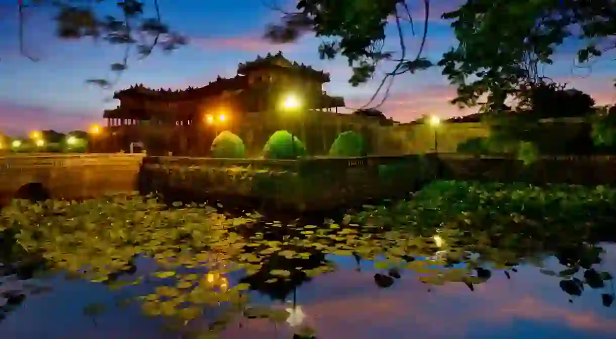 Entrance to the Imperial City at Twilight, Hue, Vietnam