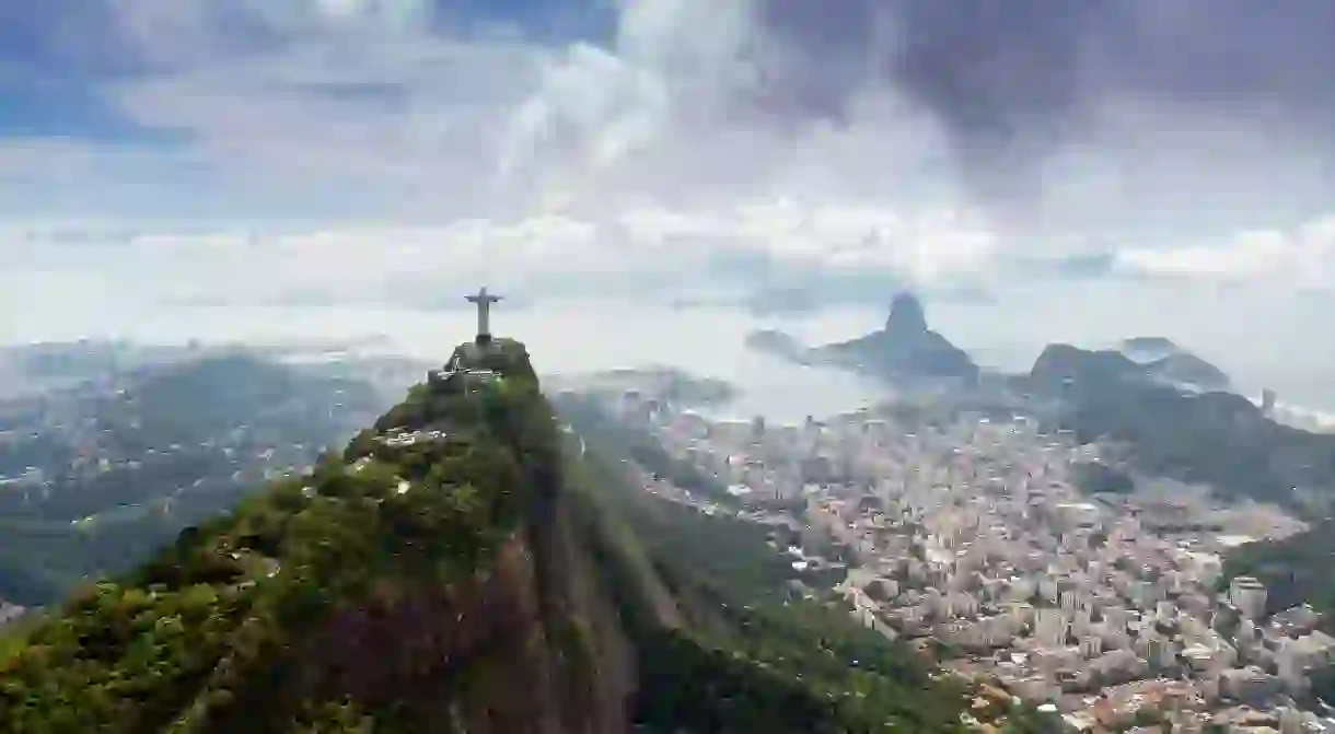 EXAFM5 Rio de Janeiro landscape showing Corcovado, the Christ and the Sugar Loaf, UNESCO Site, Rio de Janeiro, Brazil, South America EXAFM5_