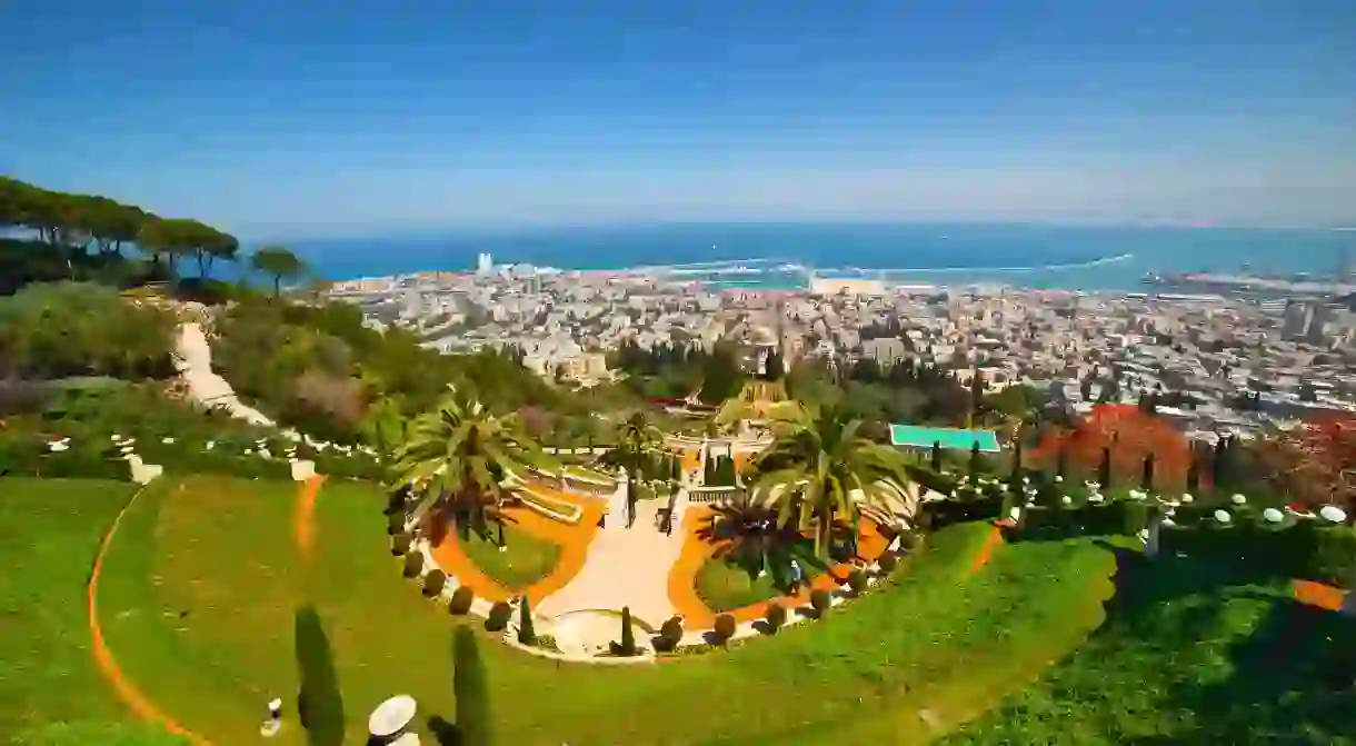 Stunning view of Haifa from the Bahai Gardens