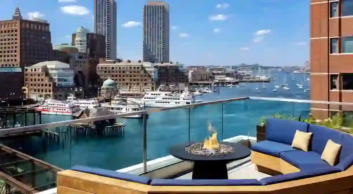 The Envoy Hotel has one of the best rooftop bars in all of Boston – and some of the best views