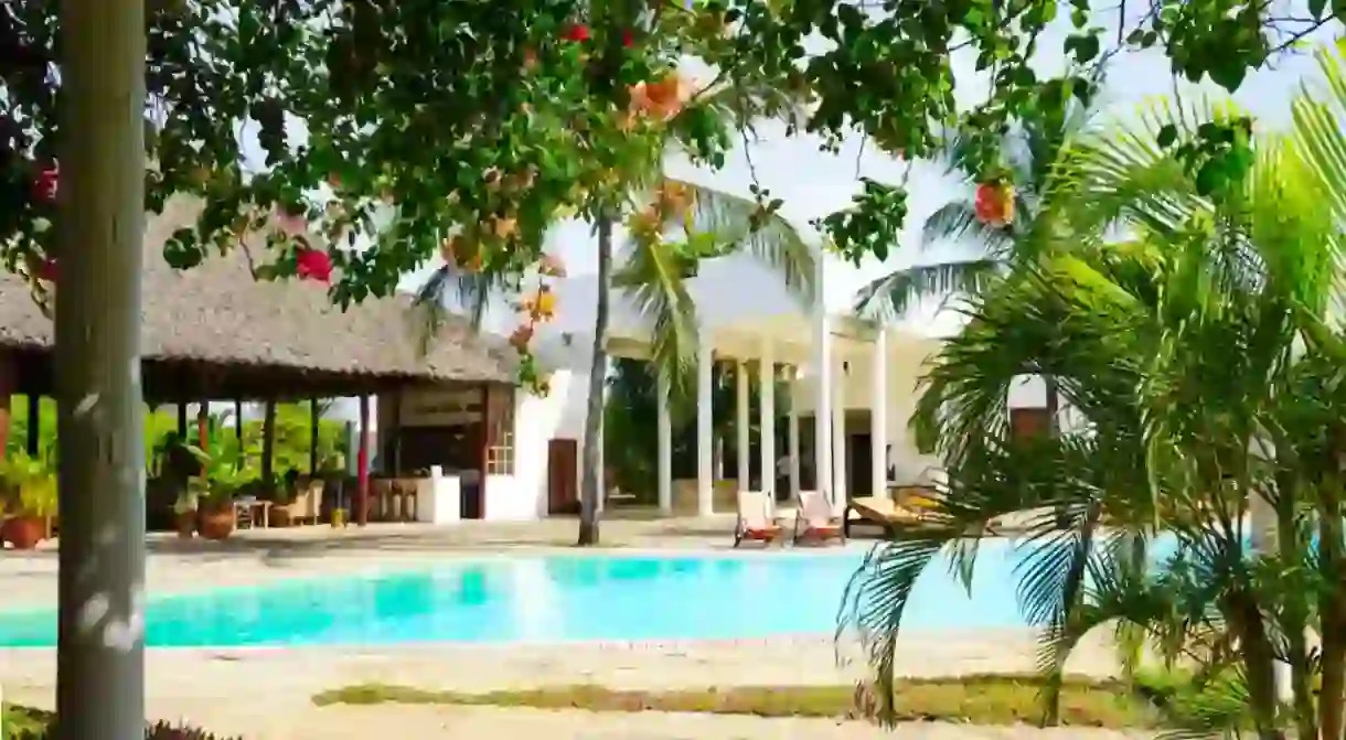 Stays in Kenya range from the laid-back Hotel Sonrisa in in Diani, above, to city centre boutiques