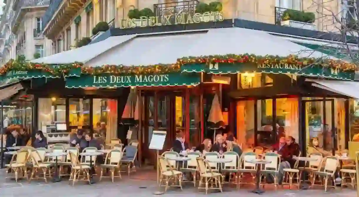 Cafe Les Deux Magots in the Latin Quarter of Paris