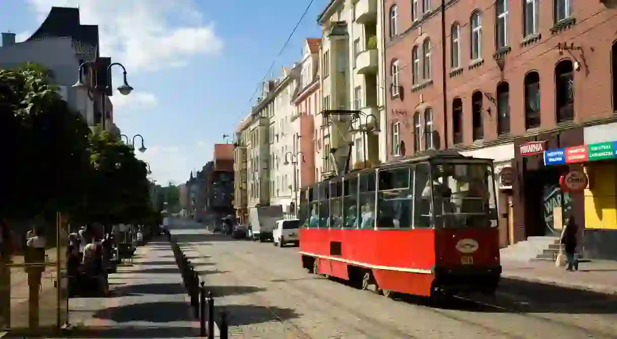 Tram in town centre of Zabrze