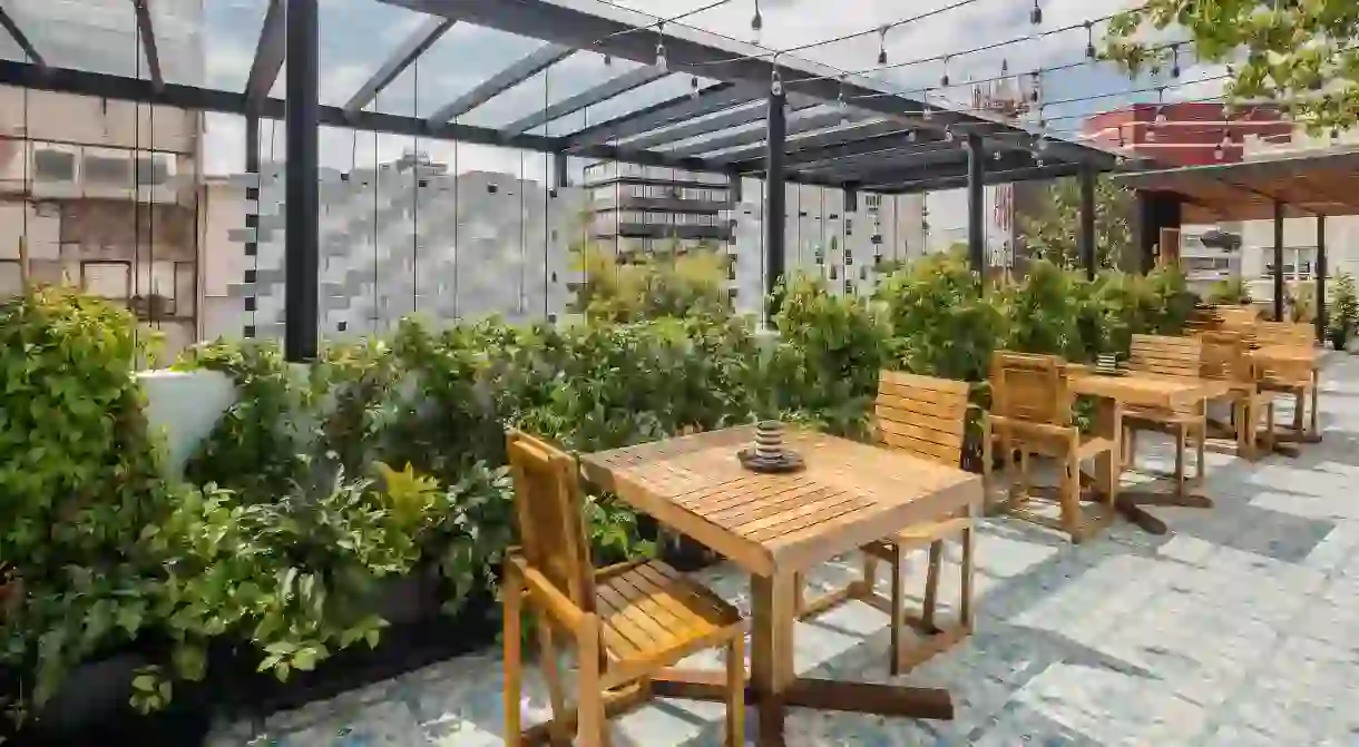 The rooftop terrace at Casa Decu is a relaxing place to unwind after a day of sightseeing