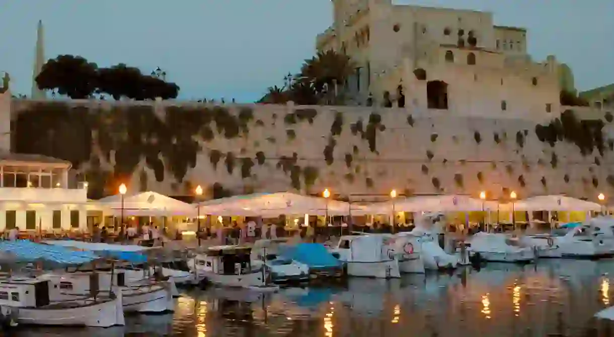 Ciutadella harbour in Menorca, Spain