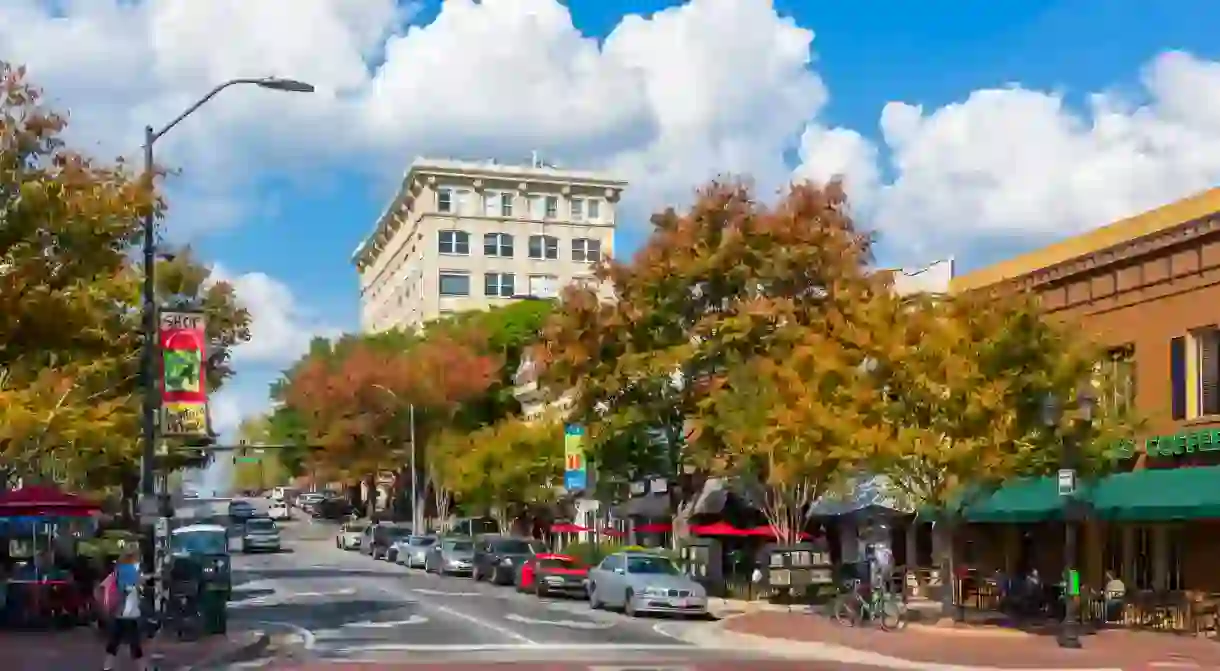 College Street in downtown Athens, Georgia, USA