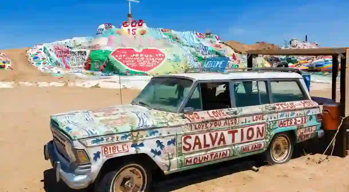 Painted car at Salvation Mountain