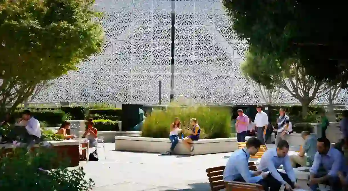 The rooftop garden at 100 First Street in San Francisco, California