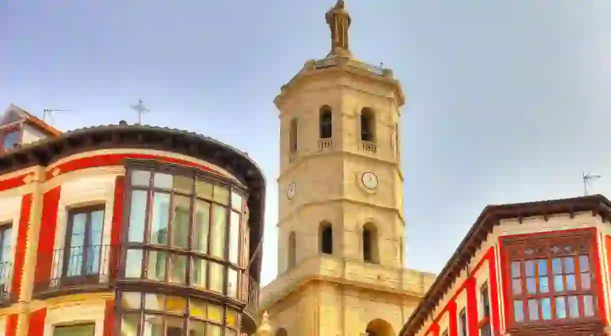 Cathedral and traditional buildings in Valladolid, Spain