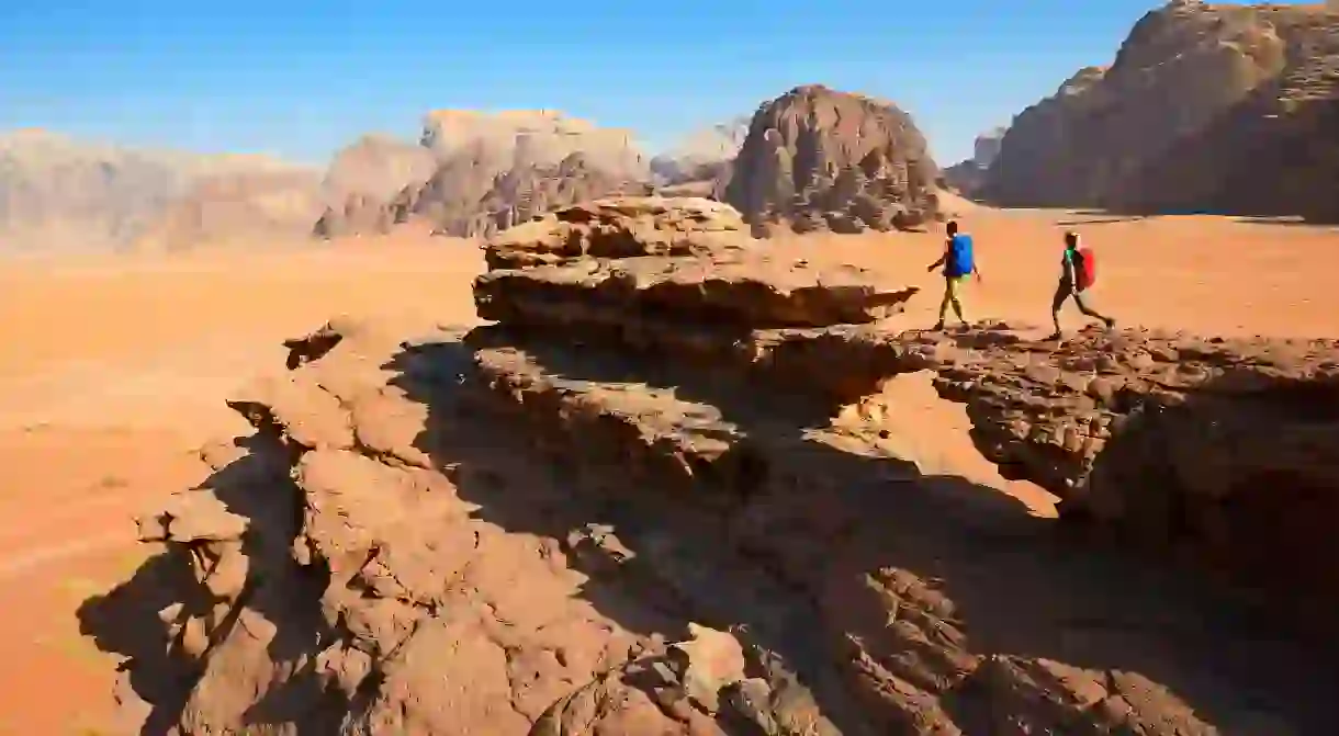 The Wadi Rum desert is a must-visit spot for adventurous couples visiting Jordan