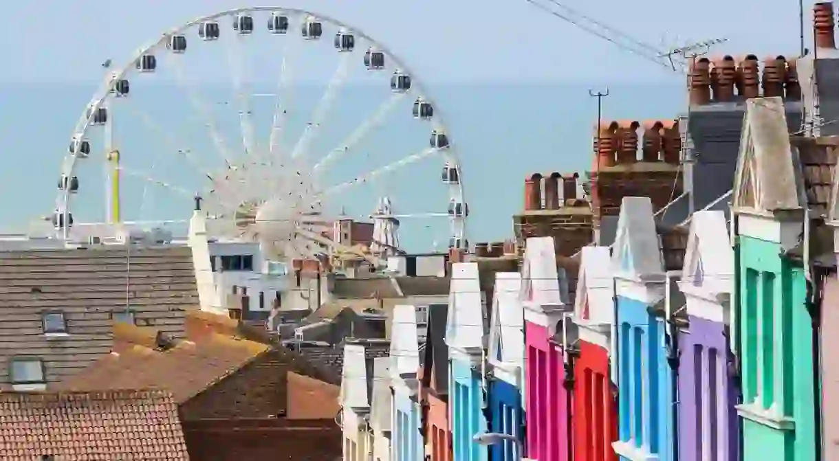 Ferris Wheel And Colorful Buildings, Brighton