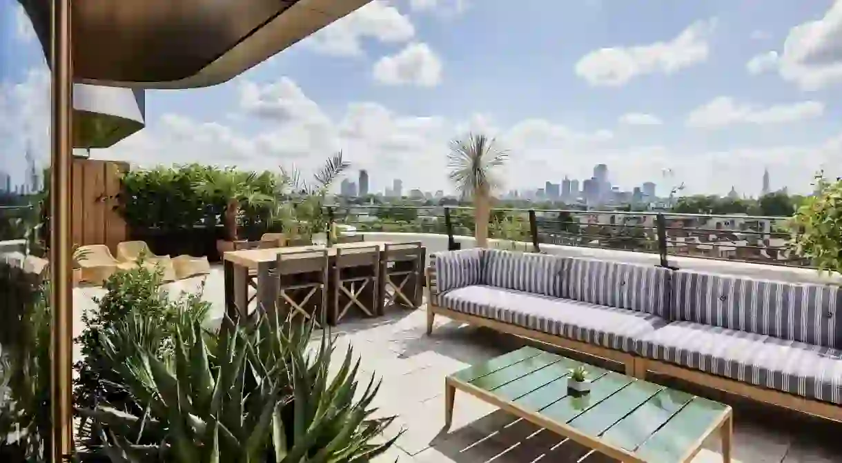 Enjoy the London city skyline from the rooftop terrace at The Standard