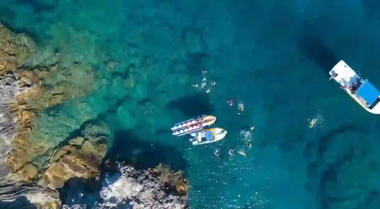 Clear blue waters around Rhodes