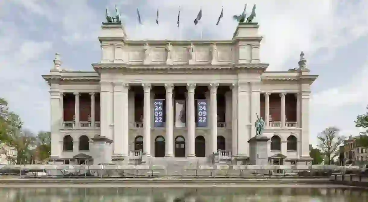 The impressive facade of KMSKA Art Museum in Antwerp, reopened in September 2022 after 11 years of renovation