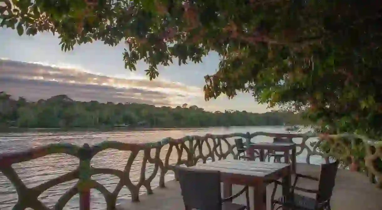 No visit to Costa Rica is complete without a stay in an eco-lodge – just look at this terrace view at Laguna Lodge Tortuguero