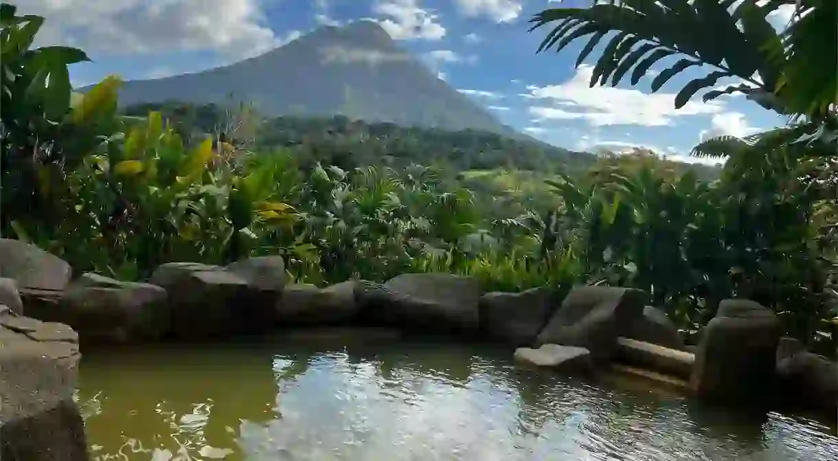 Who wouldnt want to soak in one of the many natural hot springs in view of Arenal Volcano?