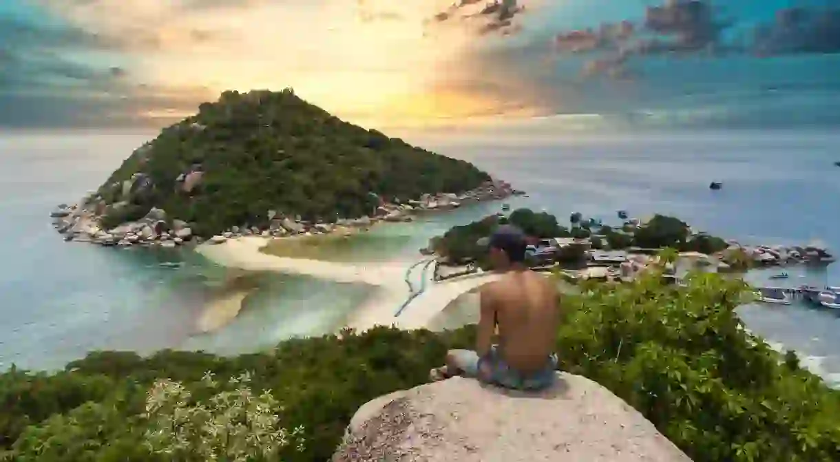 Sunset on Koh Nang Yuan Island in Koh Tao, Thailand