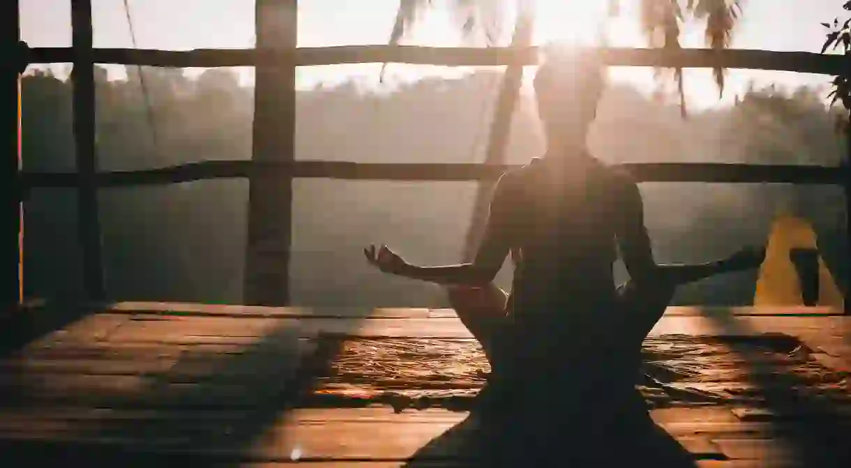 Morning yoga session. Ubud, Gianyar, Bali, Indonesia