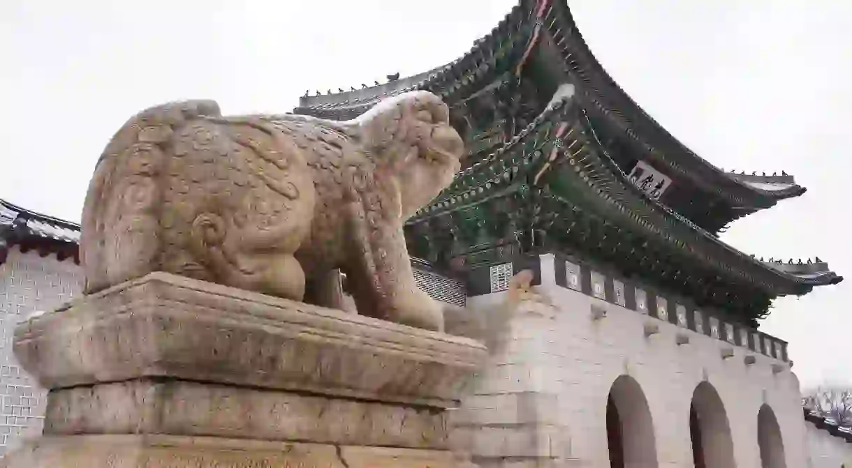 Gyeongbokgung palace in Seoul, Korean traditional architecture