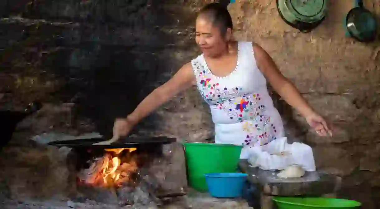 Antonia Reyes Trinidad, a traditional cook from Zumpango, Guerrero, Mexico