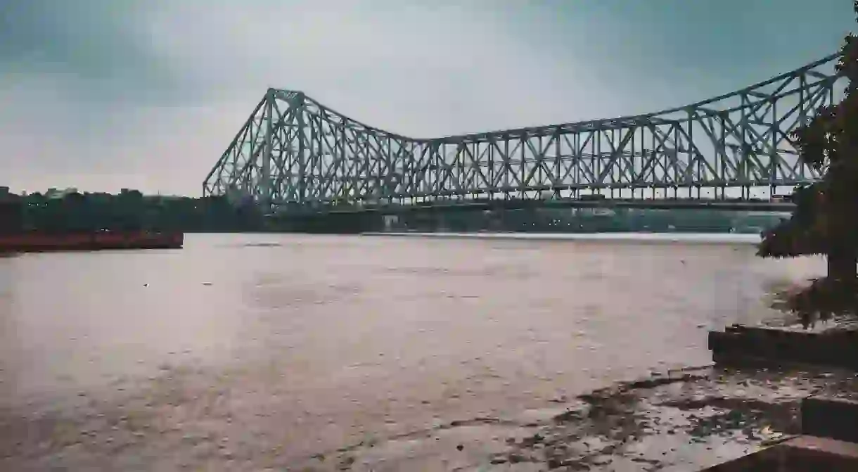 The iconic Howrah Bridge. Kolkata, West Bengal, India