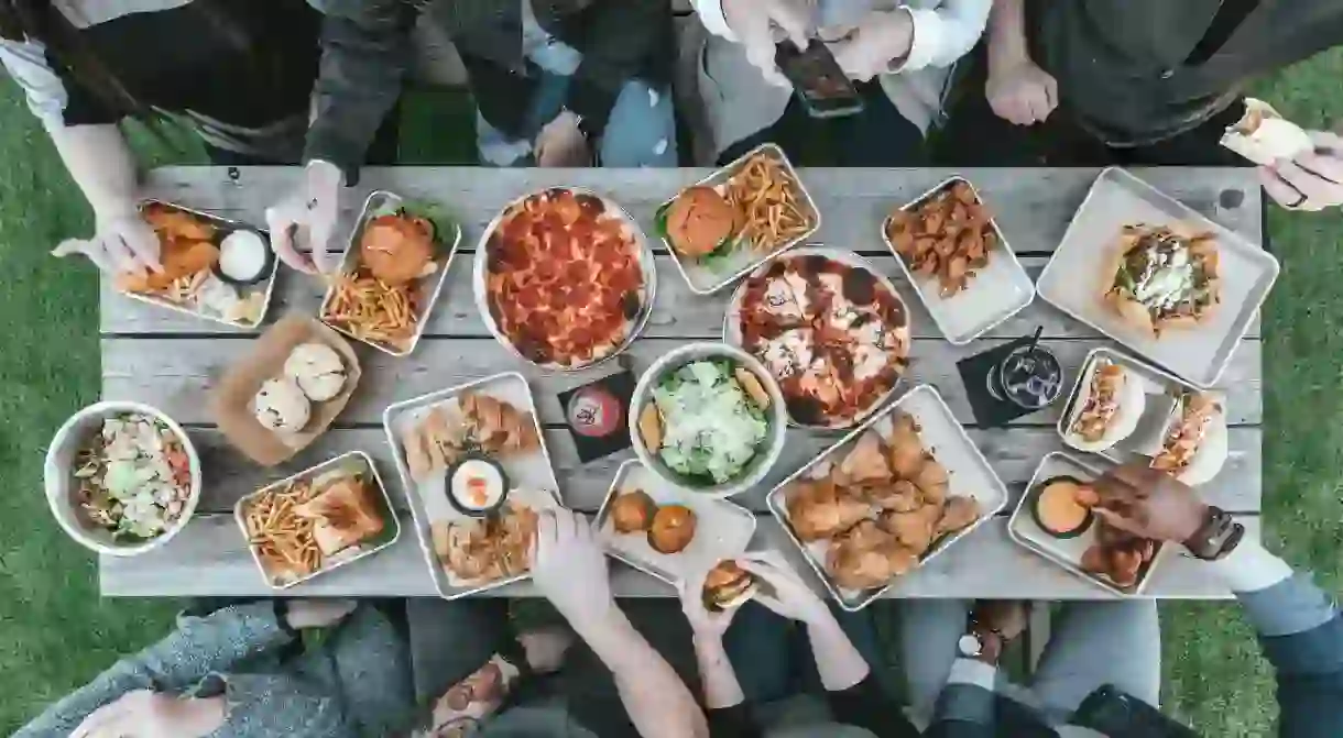 Friends having lunch