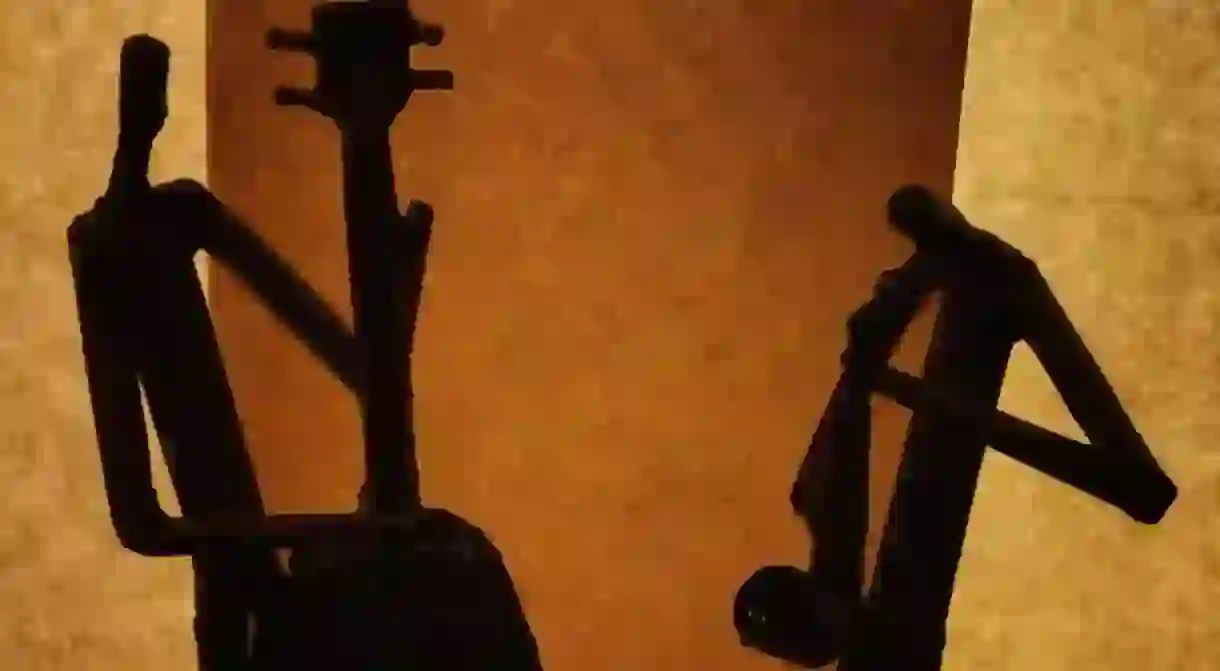 Jazz sculptures in silhouette