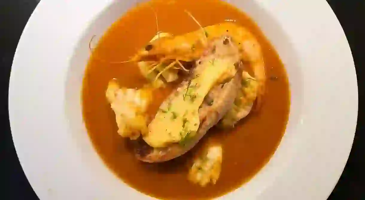 Bouillabaisse, a traditional French fish soup