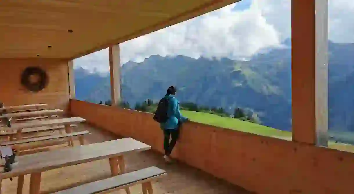 Demi Perera taking in the view on a slow trip to Austria