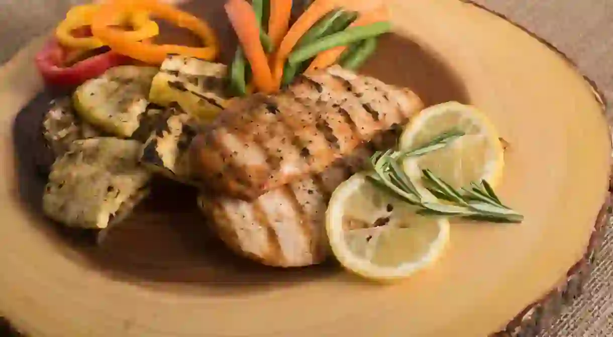 Lemon chicken with vegetables