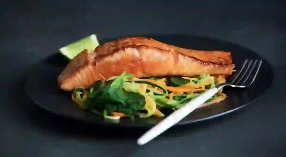 Salmon and vegetables