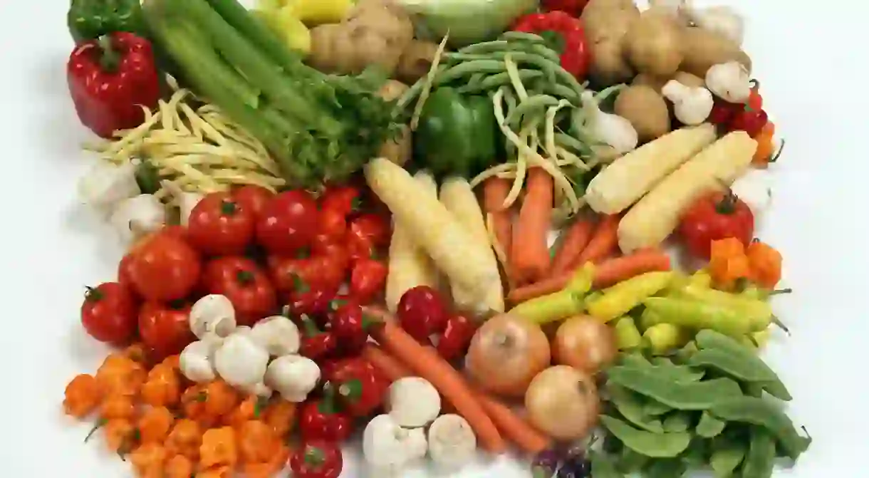 Vegetables on display