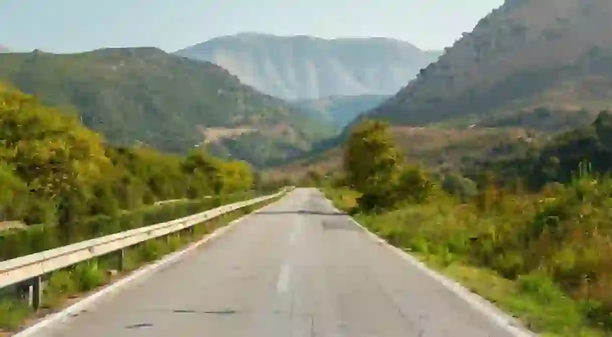 Mountain landscape in Albania. The beautiful summer nature in Europe.