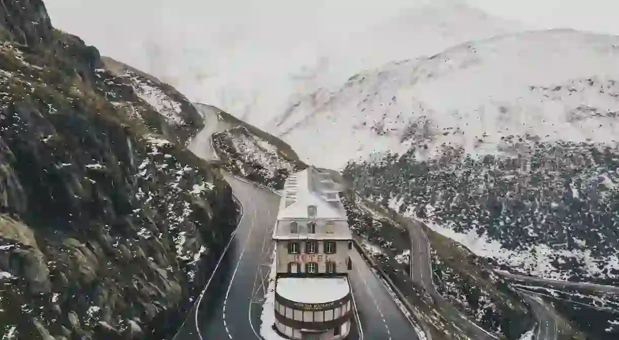 The iconic hotel at Furka Pass, Obergoms in Switzerland is one of the quirkiest places in Switzerland