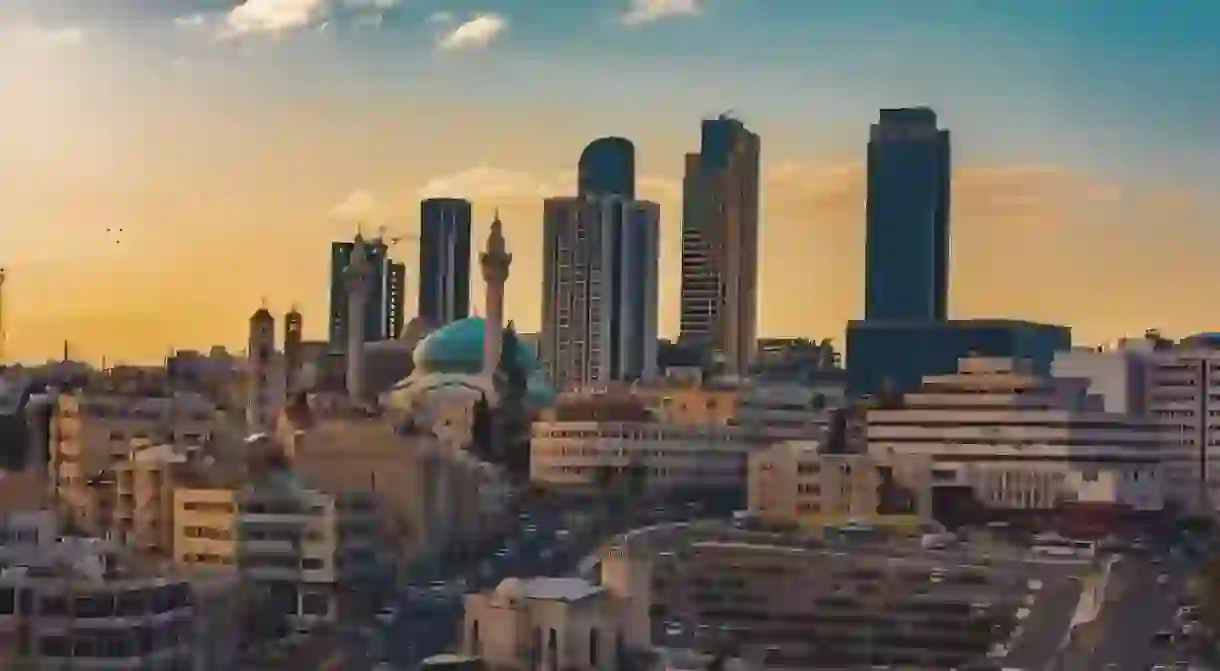 AMMAN, JO - Dec 05, 2022: A beautiful view of the Amman cityscape in Jordan