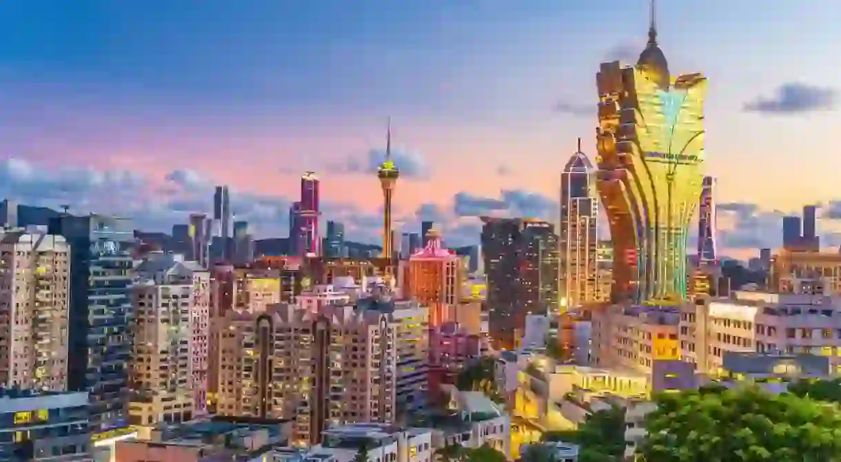 Beautiful cityscape of Macau downtown city skyline